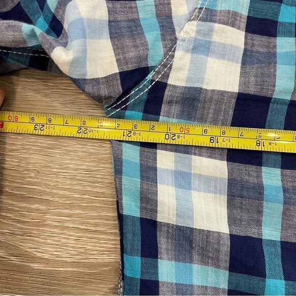 GANT Manor Cord Fitted Blue Plaid Cotton Lightweight Summer Casual Shirt XL - Picture 6 of 6